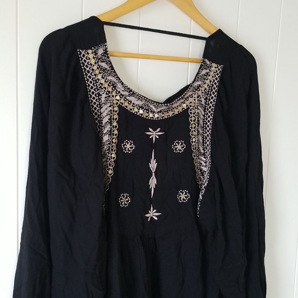 Anandas Collection Bali Birdie Peasant Top Embroi… - image 2